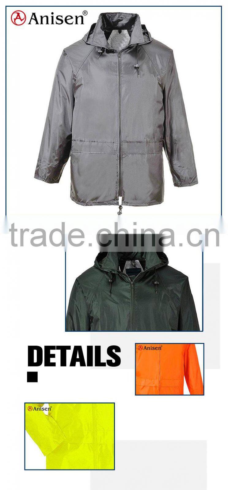 Men water resistent reflective Safety work wear jacket with hoodie