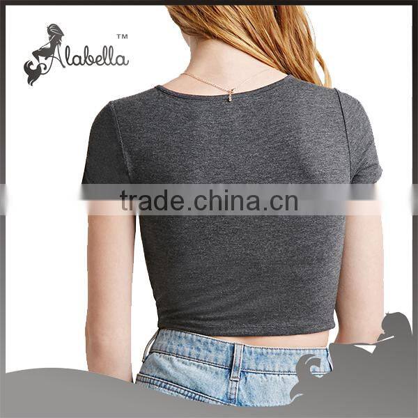 Hot t shirts for ladies with v neck new design t shirts