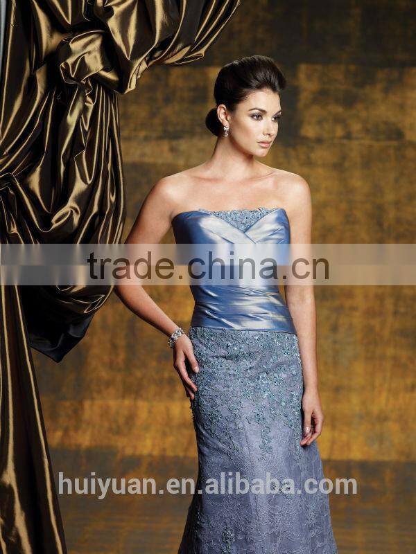 dark blue high quality sleeveless full length elegant lace mother of the bride evening dresses