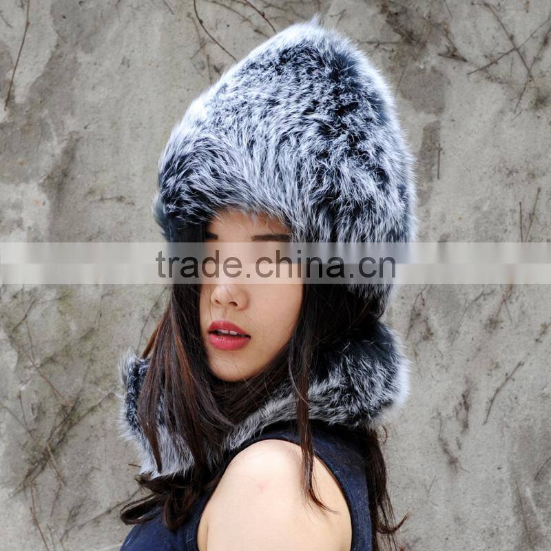 CX-C-01E High Quality New Real Fox Fur Hat and Scarf Set