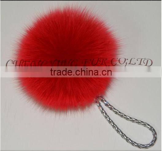 CX-P-23A Genuine Fox Fur Pendant Fur Ball Key Chain Key Ring~ MIXED COLOUR