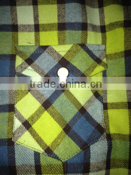 ladies check 100% cotton flannel long sleeve shirt with two chest pockets and button up