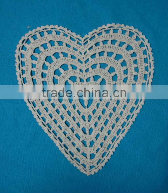 crochet cotton heart patches