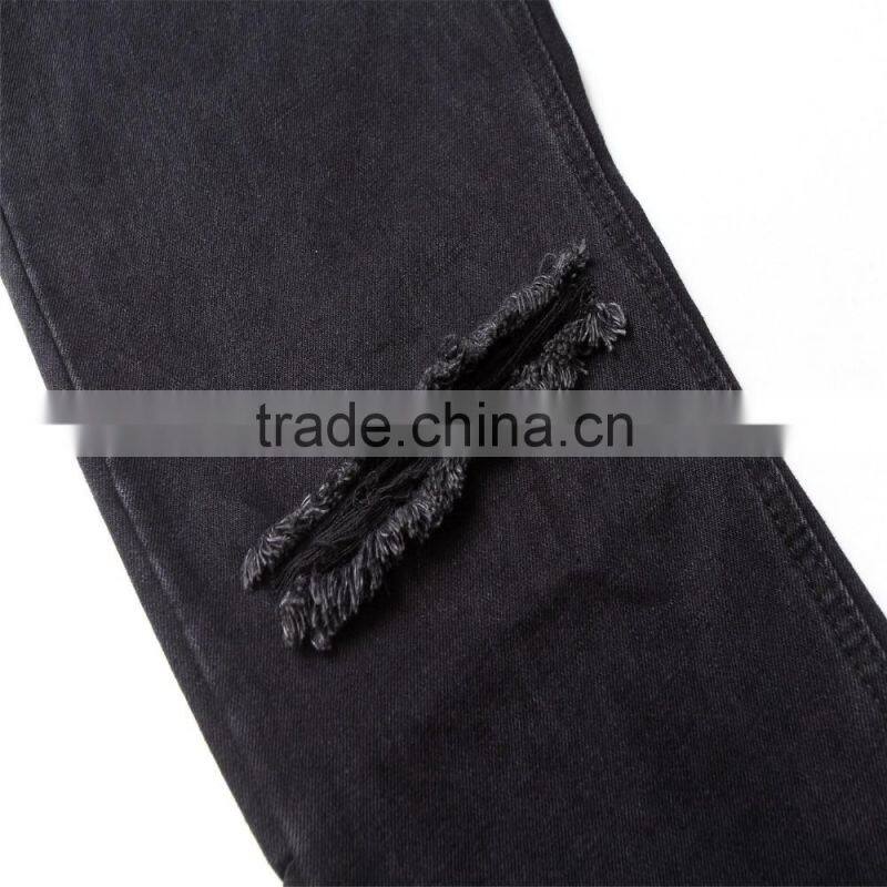 Fashion new men's brand men's jeans black jeans hole personality male personality pants