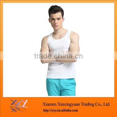 2015 Blank Fashion Stringer Tank Tops Pure White For Men
