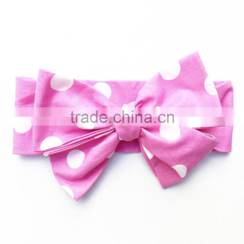 Polka Dots Baby Girl Headband Bow Design Handmade Head Accessories