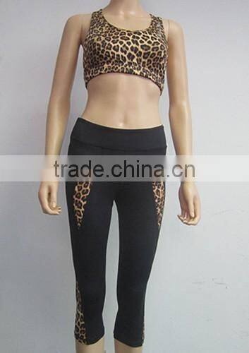 Cheap Wholesale Sexy Tiger Women Sports Wear Bra Yoga Suit