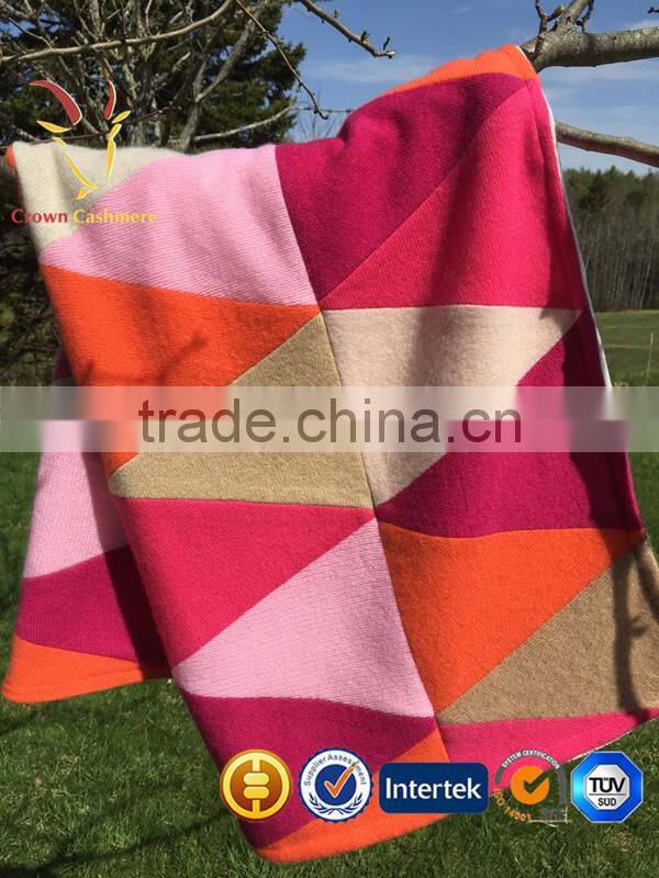 Multi-colors Triangle High Quality Cashmere Throw Blanket