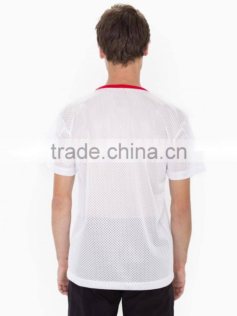 moisture wicking poly mesh athiletic tee polyester mesh gym sports tshirt