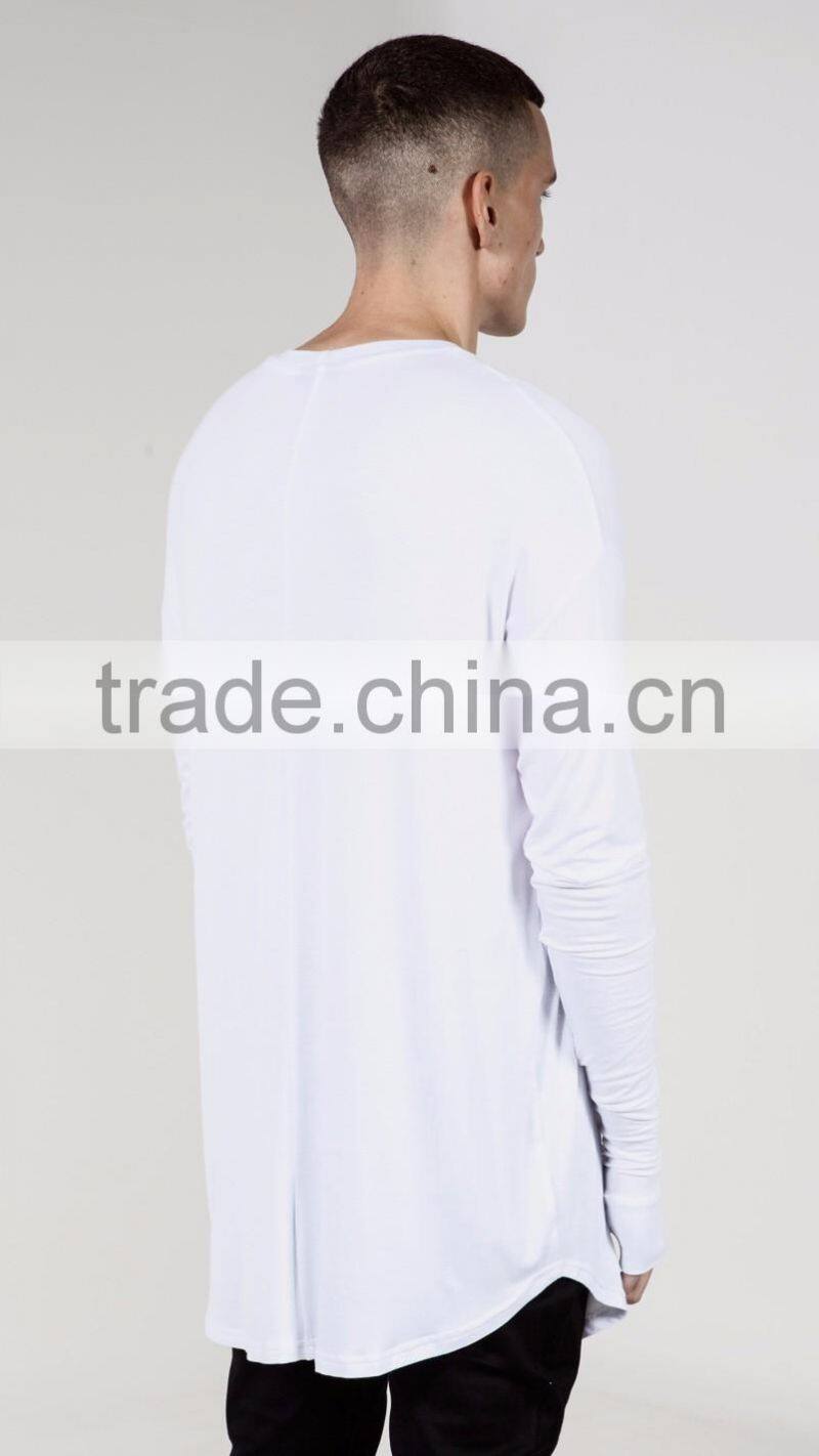 China garment factory 100% cotton long sleeve blank t-shirt custom casual men t-shirt with high quality