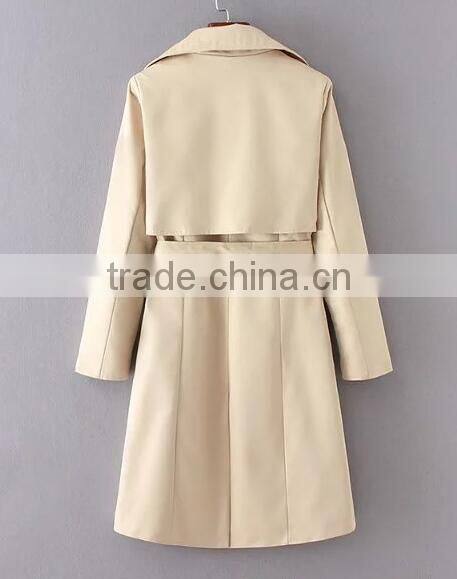 Runwaylover EY0990C Hot Sale 2016 Women Double Breasted Trench Coats With Belt