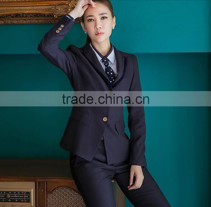 custom 2017 women formal suit beautiful blouse design elegant women pants suit