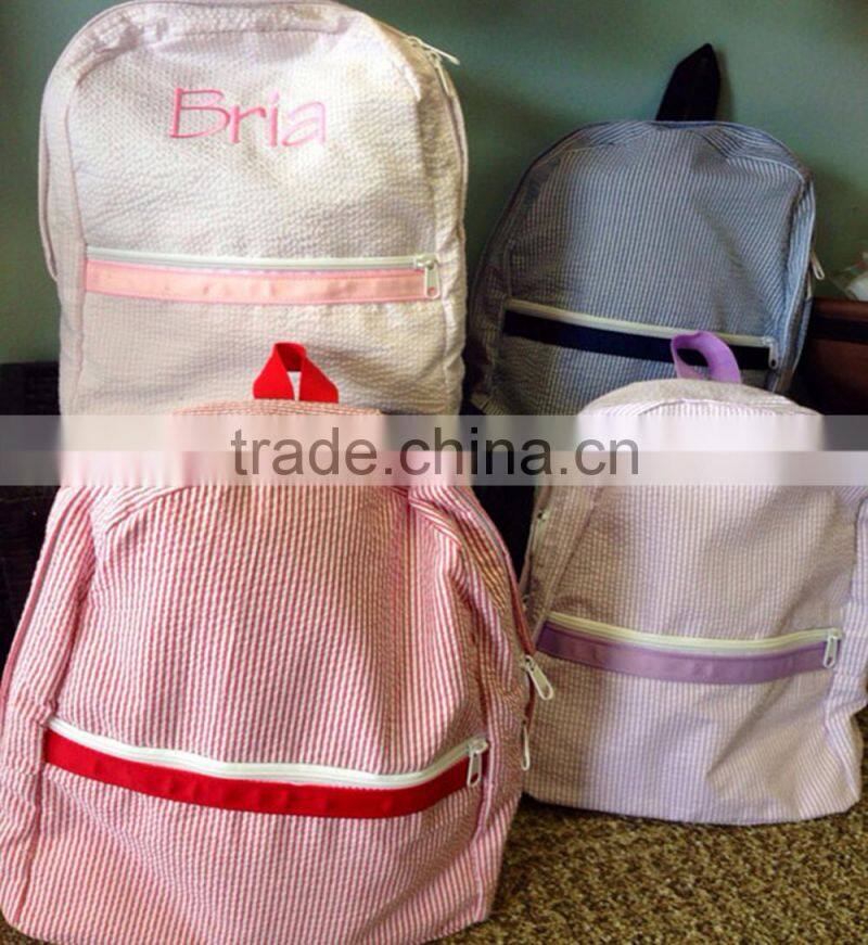 Monogrammed toddle Seersucker Backpack