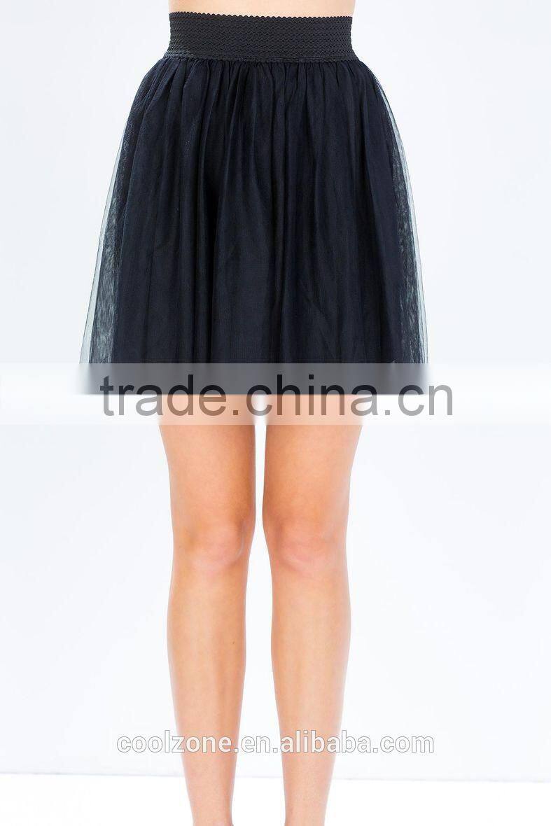 Adorable high waist full lining tulle skirt fashion lady skirt