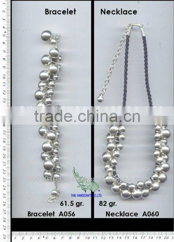 Thai Karen Silver Necklace & Bracelet Jewelry 925 Sterling Silver