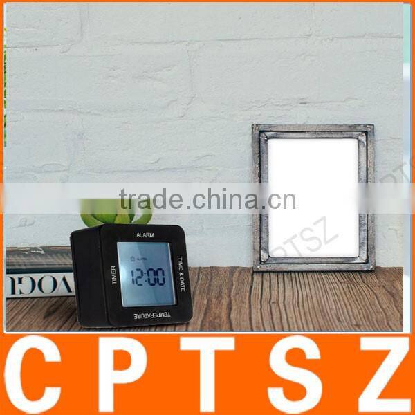 Multi-functional Digital 4 Sided Rotating Alarm Clock Timer Calendar Display Time Date Temperature