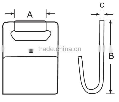 flat metal hook for 35mm cargo lashing(ratchet cargo strap )