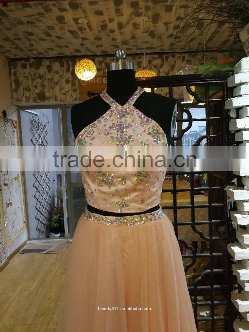 Party Prom Dress Ivanka Style Celebrity Style Halter floor-length evening dress P092