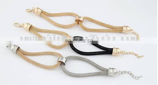 Fashion Women's Braided Gold Mesh Chain Bracelet