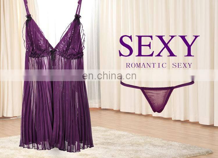 Laminatedmaterial Sexy Lingerie Sleepwear Women's Sleepwear