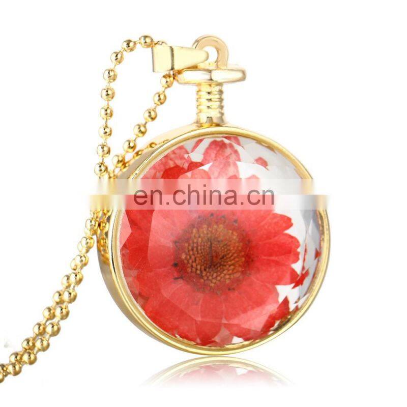 Mother's day Dried flowers glass Essential oil diffuser necklace