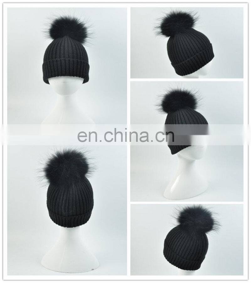 Headband Warm Fur Pom Pom Hat Wholesale Baby Knitting Crochet Hat