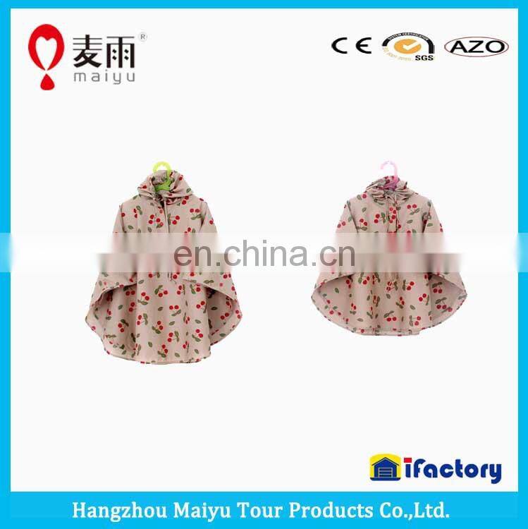 Maiyu 100% waterproof kids raincape cute with hood