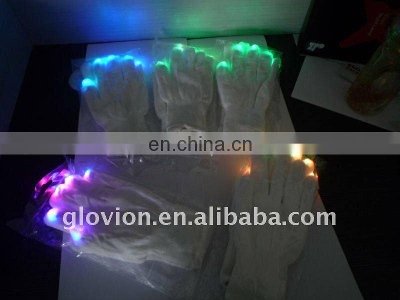 hot sale LED flashing light gloves electrical hot gloves fluorescent gloves