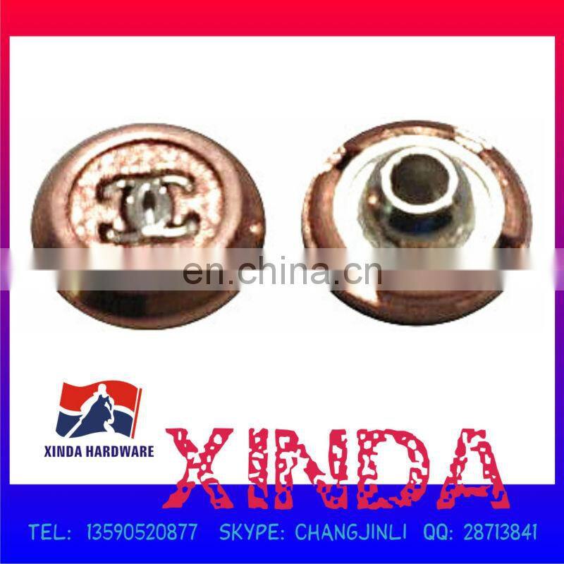 11mm Delicate luxurious metal studs at factory price, outstanding highlight for garment, bags and hats
