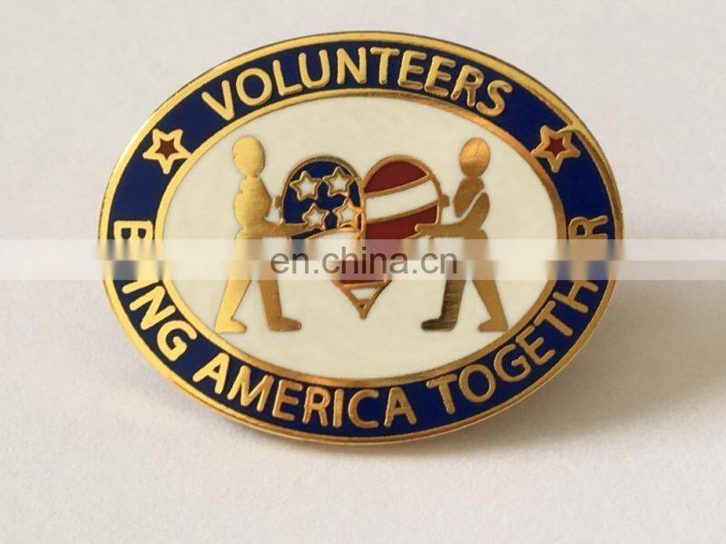 custom cheap manufacture professional volunteers lapel pin