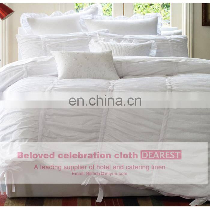 100%soft cotton White Hotel Duvet cover/ bedding set /bed sheet
