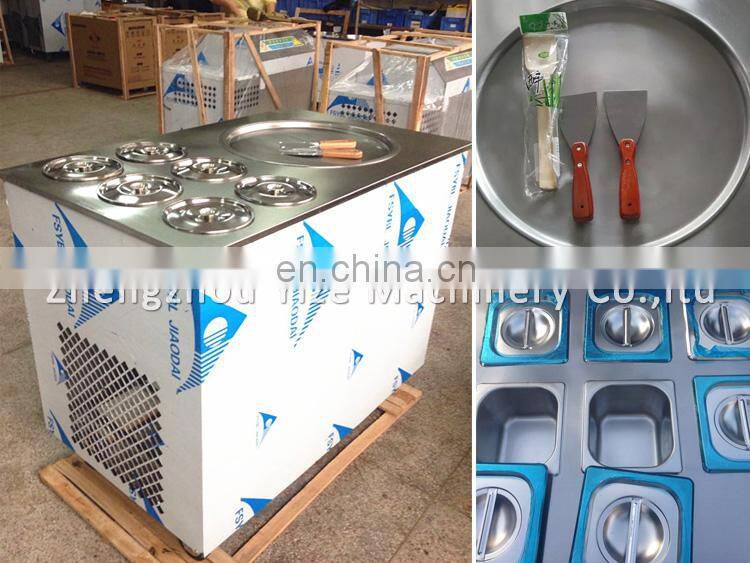 Thailand style freezing rolled fried ice cream machine with best compressor