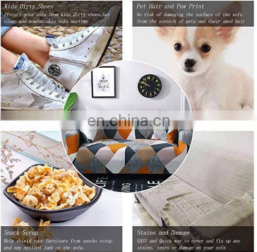 china factory Digital Printing Protect Elastic Sofa set cover printed sofa cover slipcover for Household Decoration