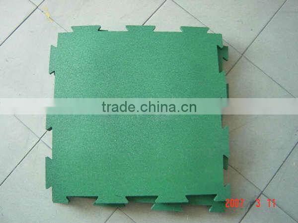 Interlocking Fitness center gym rubber flooring tiles
