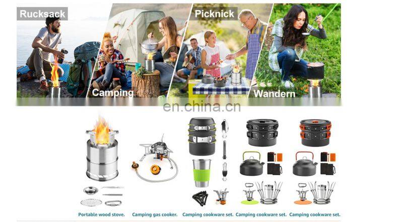 Portable Wooden Stove Wood Carburettor Folding and Windproof Stainless Steel for Camping, BBQ, Picnic, Outdoor Backpacking