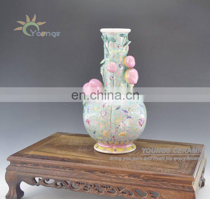 Oriental Antique Ceramic Peach Vases In Bulk