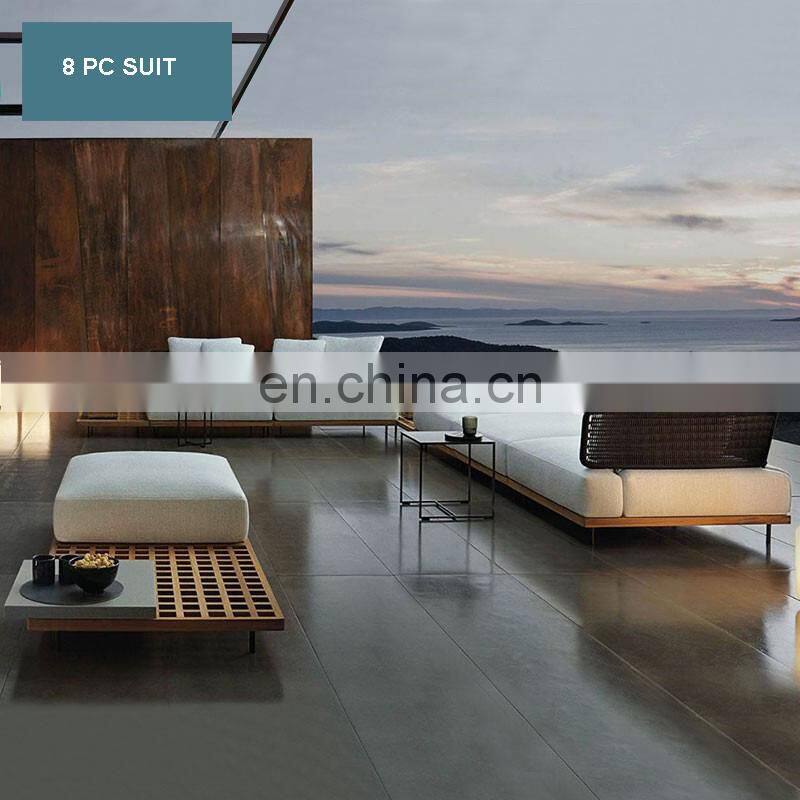 Hand-made Patio Outdoor Rattan Furniture Rope Weaving Sofa Set for Garden Furniture Outdoor