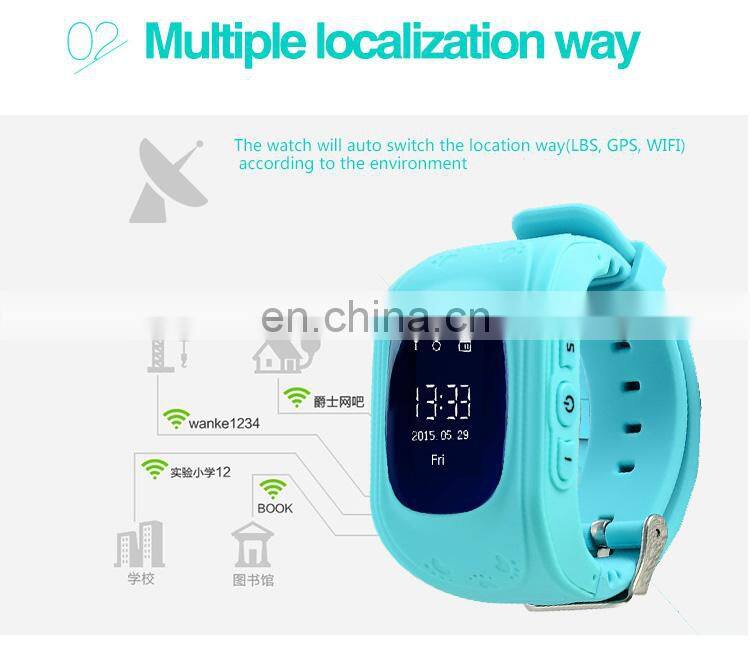 Reloj talking tracker smart wach touch smartwatch Q50 GPS kids LCD eled safety for kids with sim walkie talkies talkie