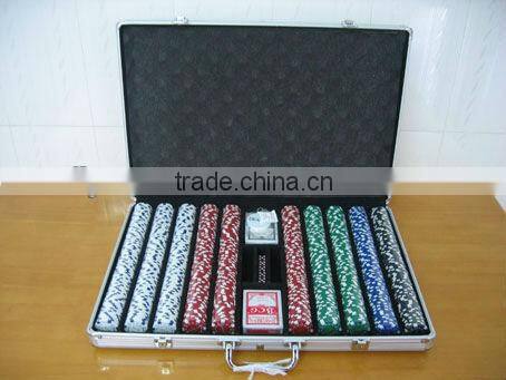 500pcs chips and cards inlay casino poker chip set with tool set for game