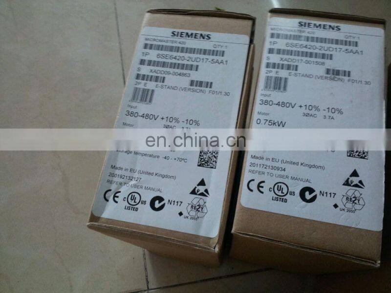 Siemens 0.75KW Inverter 6SE6420-2UD17-5AA1 1P Micromaster 420 3AC 380-480V Brand New High Quality