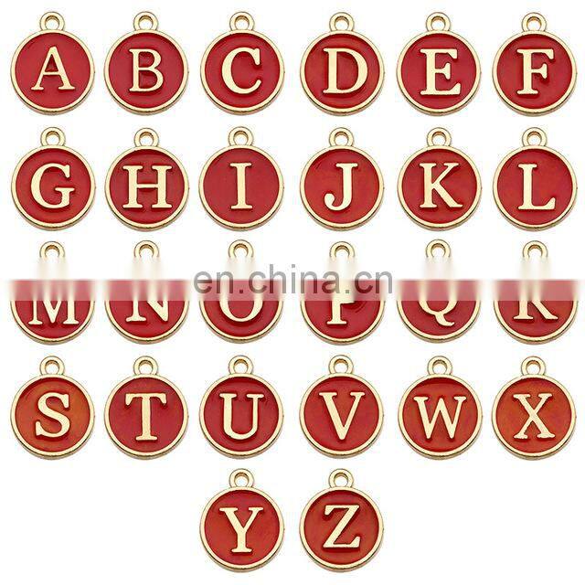 26pcs 12*14mm Alphabet Letter Enamel Charms Jewelry Handmade Pendants Jewelry Making Handmade DIY Bracelet