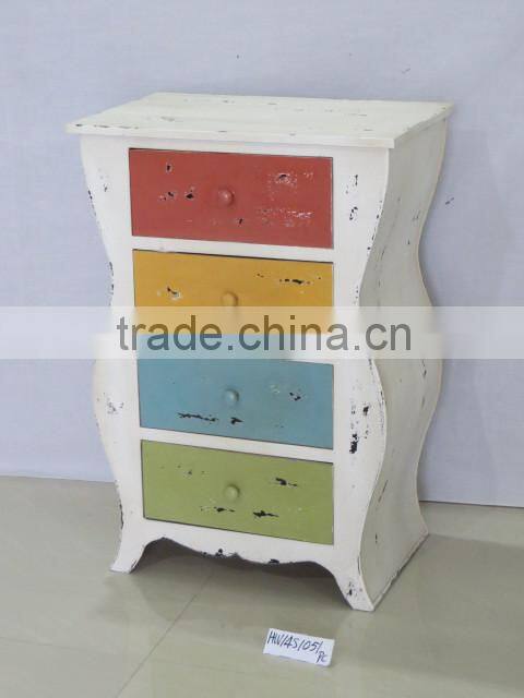 Antique Wooden Cabinet Storage Cabinet with 4 Drawers for Room Storage