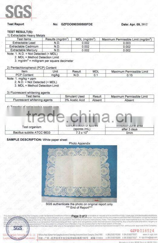 Round White Paper Doily,2012 Hot-Selling Lace Paper Doily