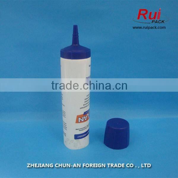 Empty cosmetic tube packaging for cream,printing tube with point mouth cap,plastic tube for cleaning