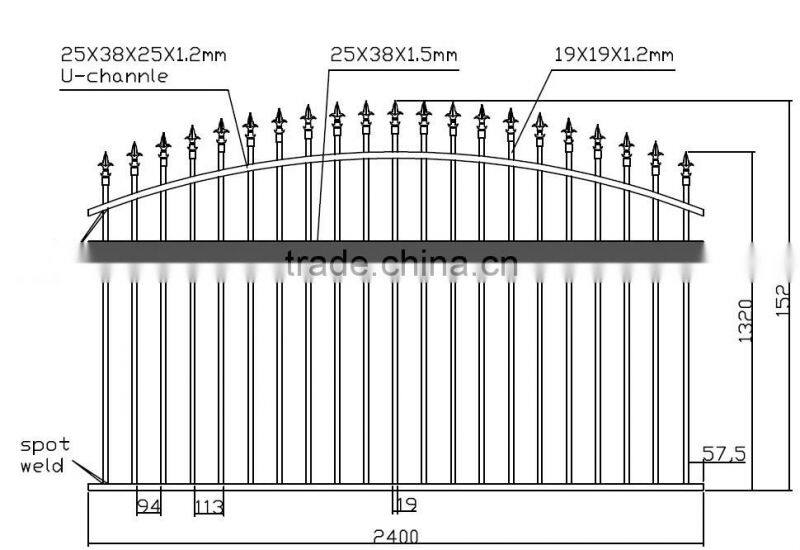 Authentically Hand Forged Aluminum Swing Gate