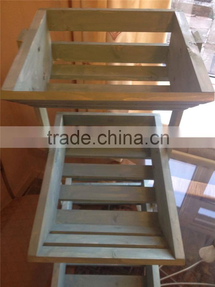 SEARUN Hot Sale Wooden Fruit and Vegetable Display Stand/Shelf/Rack