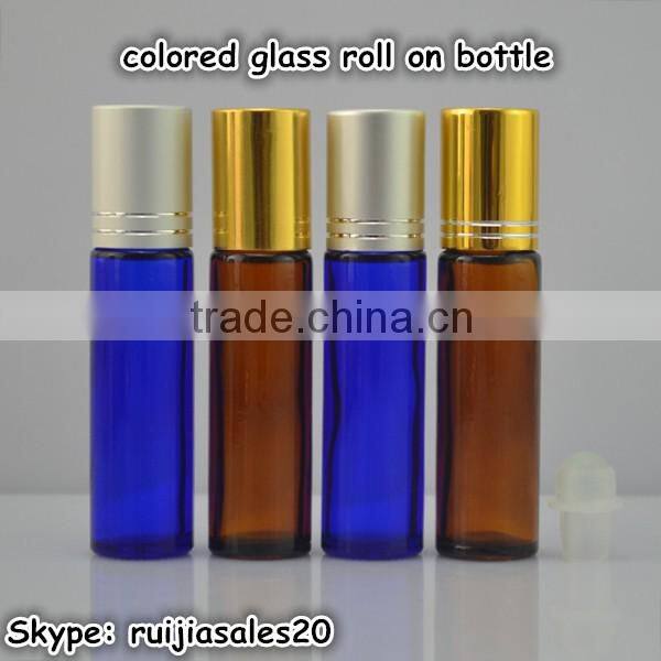 Hot sales empty body oil 10ml clear roll on glass bottles