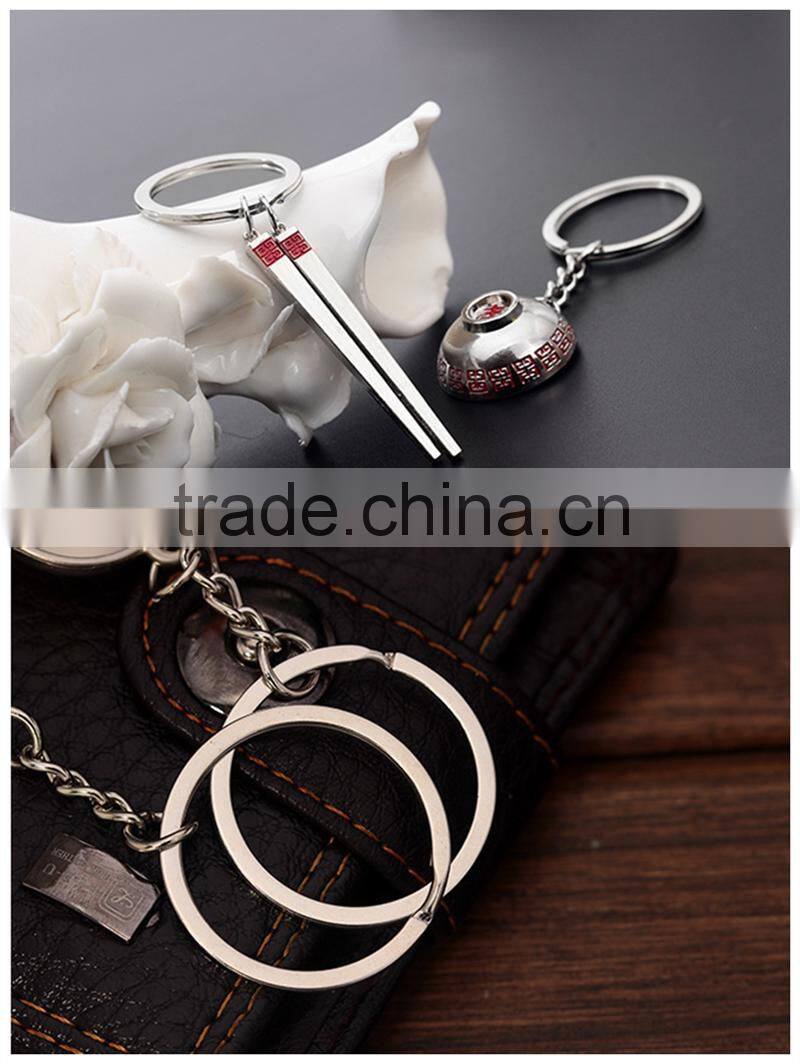 Wholesale Hot Salling Fahion Designs Tableware Shape Metal Keychain