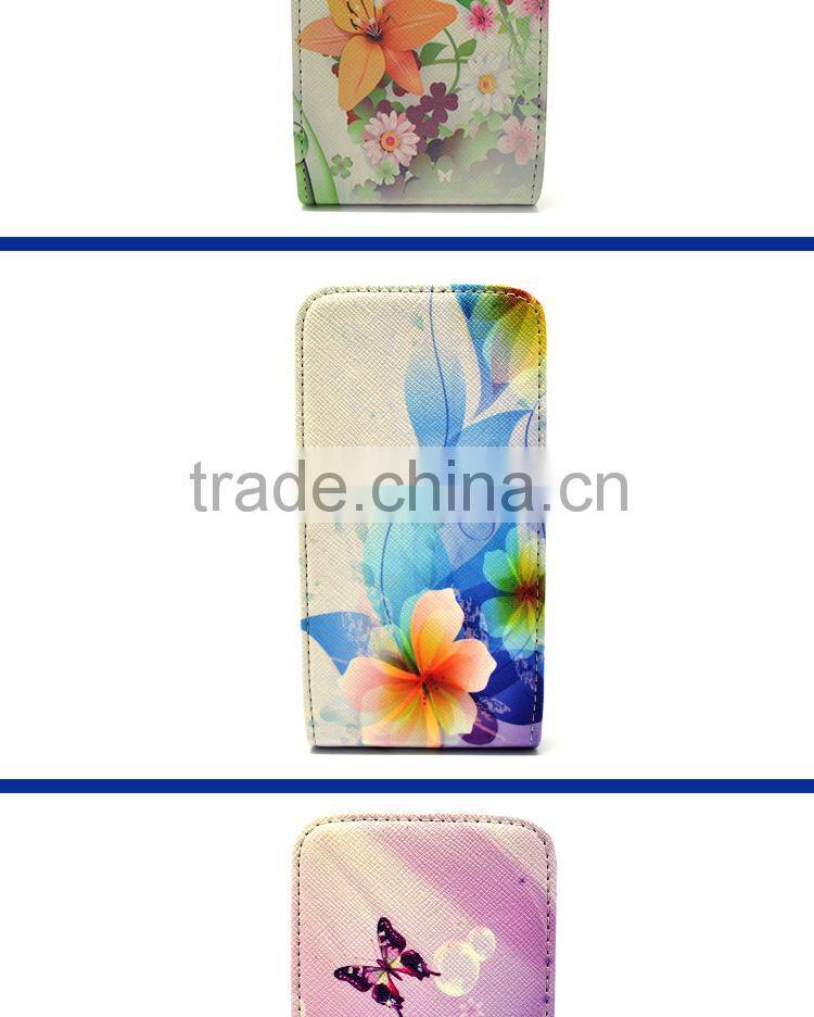 Flower Design Flip Leather Case For Samsung S4 I9500