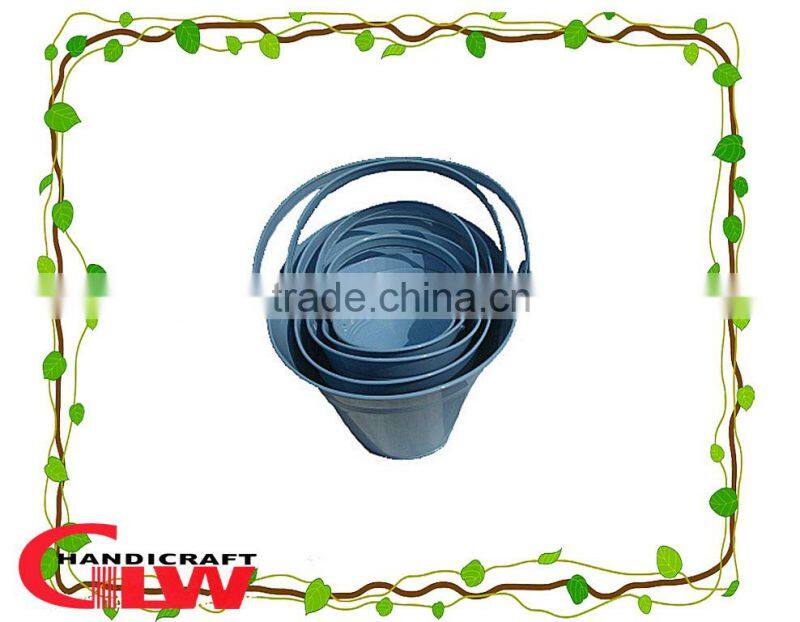 new products, set of 5 iron bucket with handle ,storage buckets,color: blue